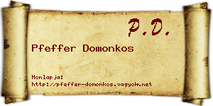 Pfeffer Domonkos névjegykártya